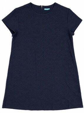 J.McLaughlin Dress Womens M Navy Jacquard Shift Geometric Office Career Knit